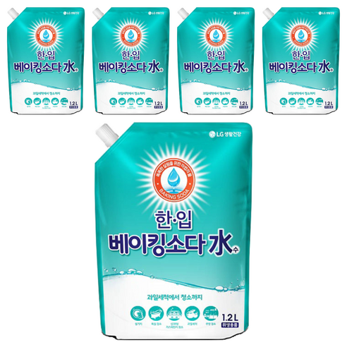 한입 베이킹소다수 리필, 1.2L, 5개