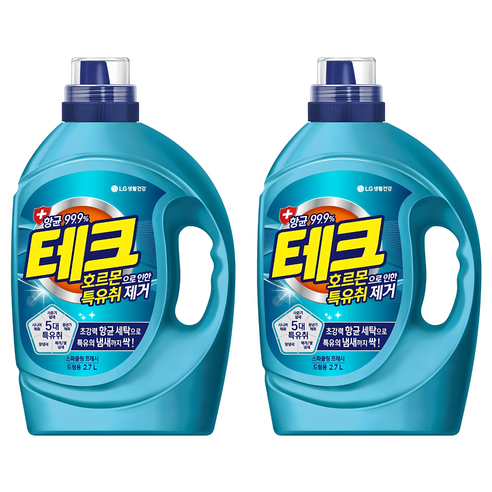 테크 호르몬 특유취 제거 액상세제 드럼용 본품, 2.7L, 2개