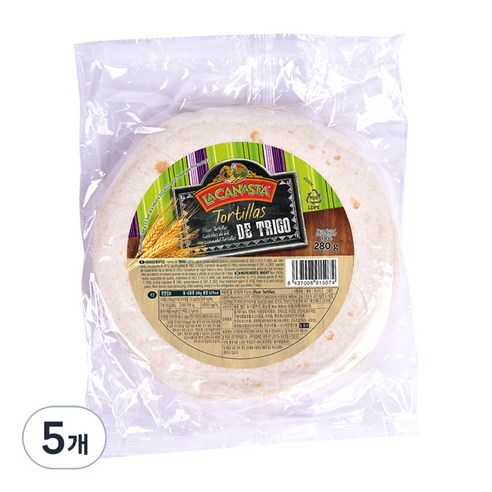 라카나스타 미션푸드 밀 또띠아 15cm, 280g, 5개