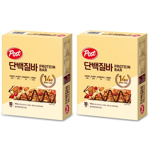 포스트 단백질바, 2개, 500g