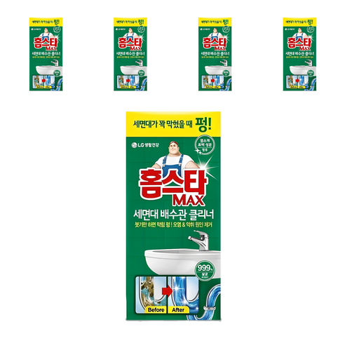 홈스타 맥스 세면대 배수관 클리너, 230ml, 5개