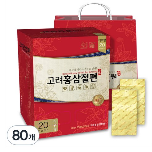 고려홍삼진흥원 고려홍삼절편 타워형 + 쇼핑백, 400g, 4박스