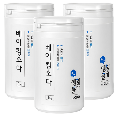 크리오 생활물가 베이킹소다 다목적 세정제, 1kg, 3개