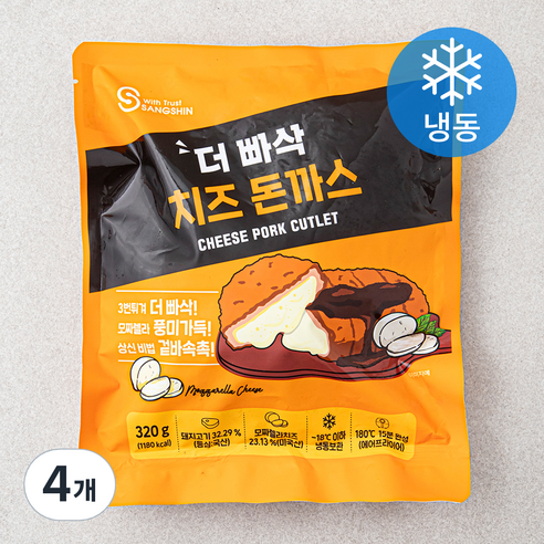 상신 더 빠삭 치즈 돈까스 2개입 (냉동), 320g, 4개