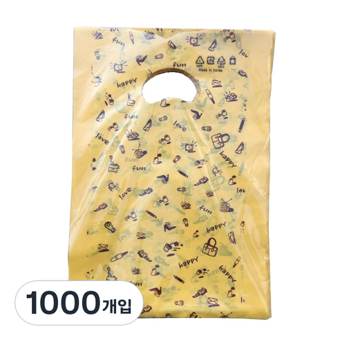 팩스타 펀칭 비닐봉투 P16 16 x 23 cm, 노랑, 1000개입