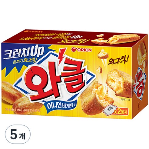 오리온 돌아온 와클 어니언바게트맛, 76g, 5개