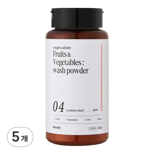 프레이포잇 산소 칼슘 과일 채소 세척파우더, 200g, 5개