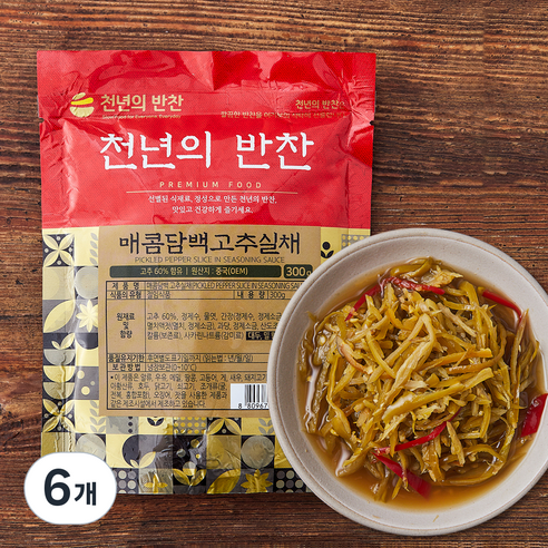 천년의반찬 고추실채, 300g, 6개