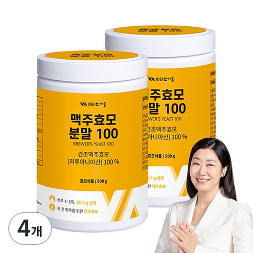 비타민마을 맥주효모 분말가루, 4개, 500g