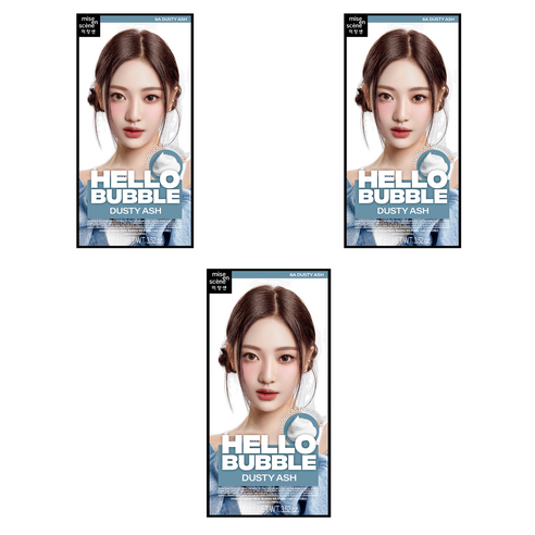 미쟝센 헬로 버블 염색제, 더스티애쉬, 3개