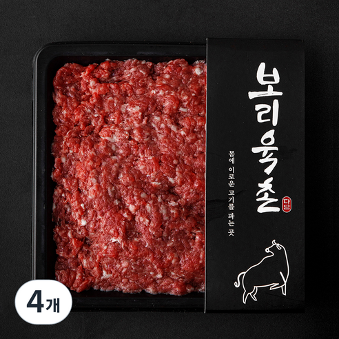 보리육촌 국내산 소고기 3등급 다짐육 (냉장), 4개, 300g