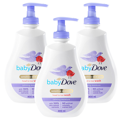 베이비도브 유아용 바디워시 카밍모이스처, 400ml, 3개