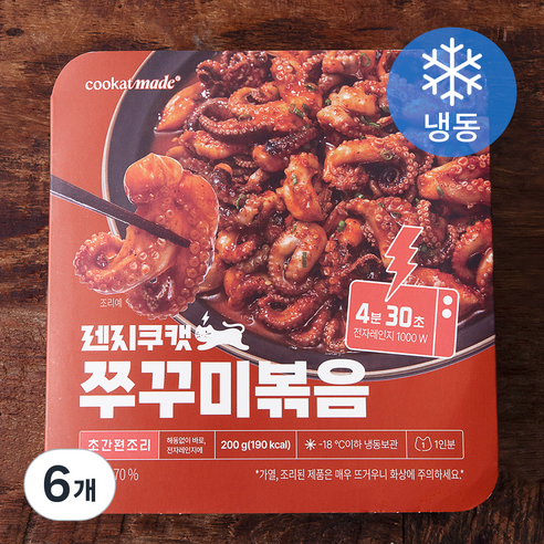 쿠캣 쭈꾸미볶음 (냉동), 200g, 6개