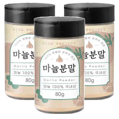 디쉬프로젝트 마늘 분말, 80g, 3개