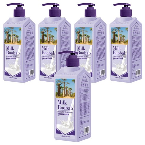 밀크바오밥 퍼퓸샴푸 베이비파우더향, 500ml, 5개
