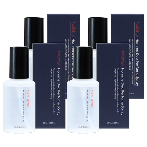 퓨어덤 옴므 데오 퍼퓸 스프레이, 4개, 60ml
