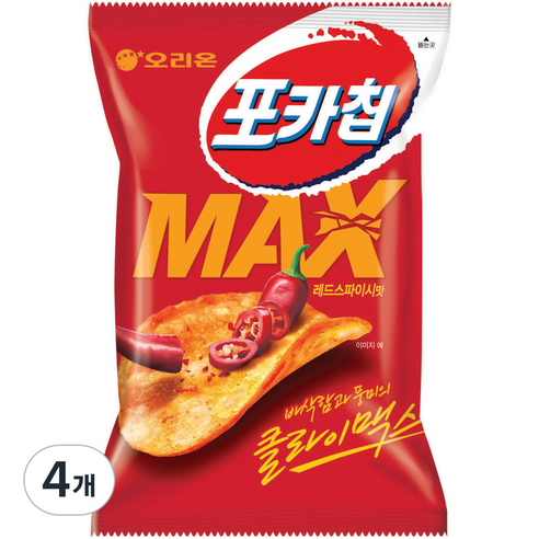 포카칩 MAX 레드 스파이시, 60g, 4개