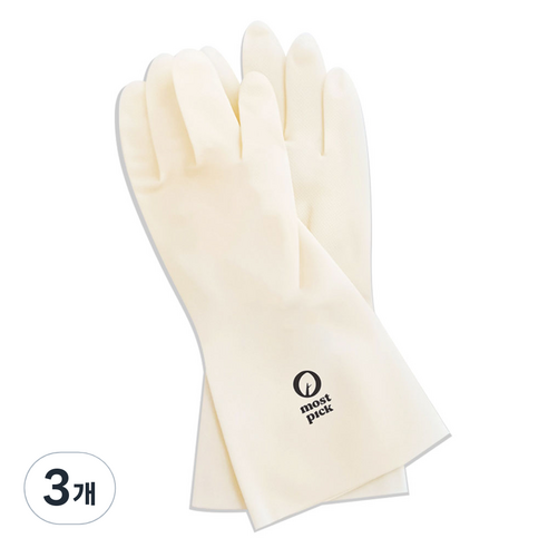모스트픽 끈질긴 니트릴 고무장갑 양손 세트, 화이트, 소(S), 3개