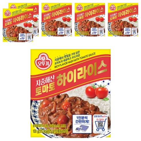 오뚜기 지중해산 토마토 하이라이스 고형, 100g, 6개