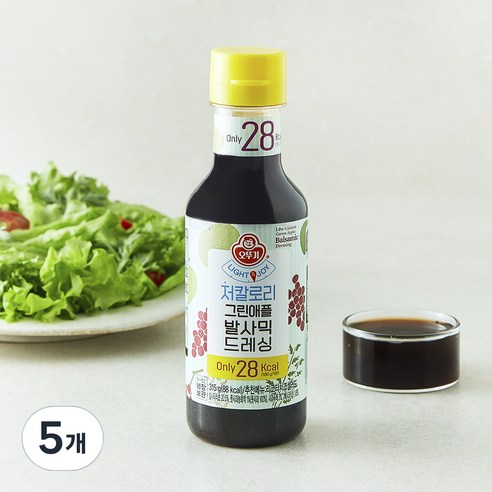 오뚜기 LIGHT&JOY 그린애플발사믹 저칼로리 드레싱, 315g, 5개