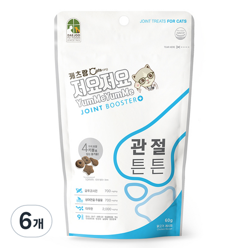 캐츠랑 고양이 저요저요 간식, 관절, 60g, 6개