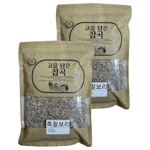 고을담은 흑찰보리 국산, 1kg, 2개
