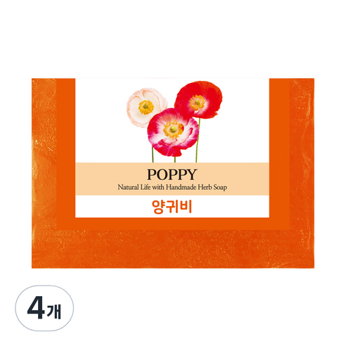 프로방스 내추럴 허브비누 양귀비 꽃향, 100g, 4개