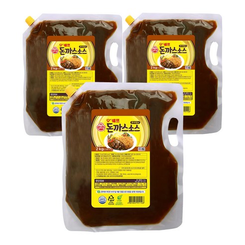 오뚜기 오쉐프 돈까스 소스, 2kg, 3개
