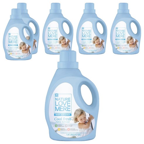 네이쳐러브메레 유아 쿨프레쉬 섬유유연제 코튼향 본품, 1800ml, 6개