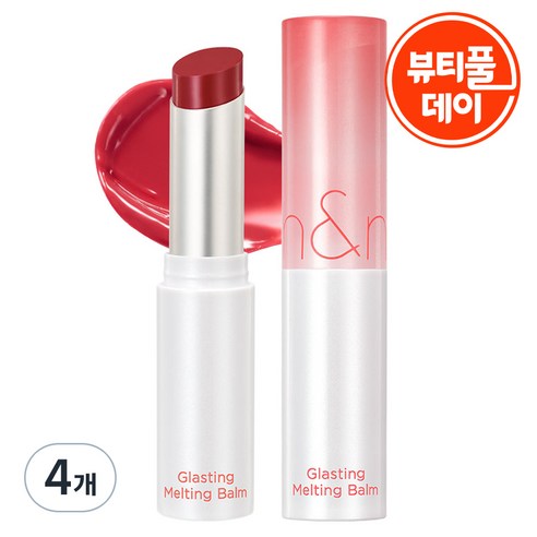 롬앤 글래스팅 멜팅 밤, 04 히피 베리, 3.5g, 4개