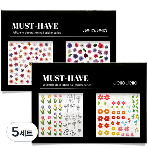 젤로젤로 머스트해브 젤네일 스티커 2종 세트, JNC-06, 5세트