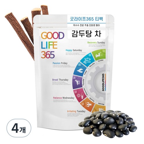 굿라이프365 감초 검은콩 서리태 감두차 삼각티백, 1.5g, 25개입, 4개