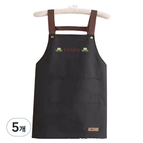 프리미엄 포켓 방수 앞치마, 블랙, 5개
