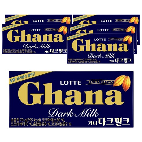 가나 다크밀크, 70g, 6개