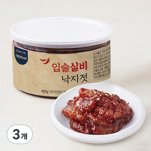 입술 실비 낙지젓, 400g, 3개