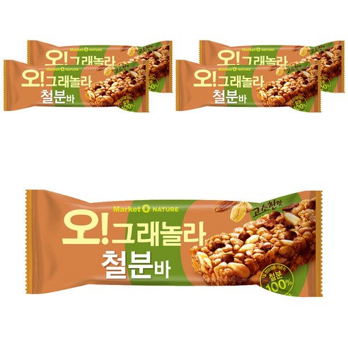 마켓오 오 그래놀라 철분바, 35g, 5개