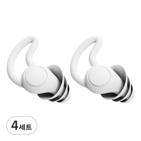 공감피크 실리콘 인이어 귀마개 화이트 + 케이스, 4개, 1쌍