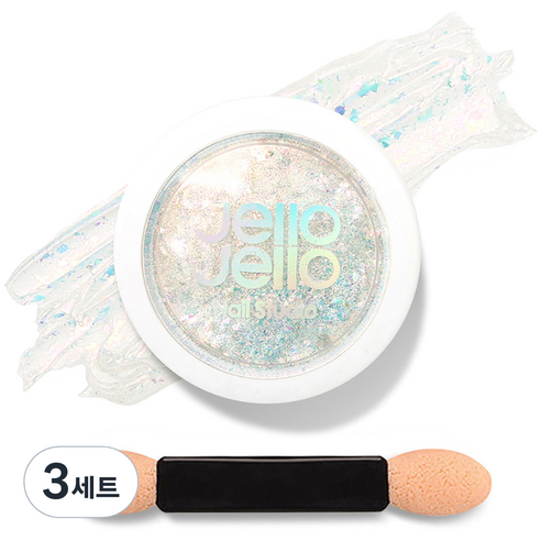 젤로젤로 젤네일 아트 엣지빔 미러 파우더 글리터 + 브러쉬 세트, 3세트, JP10 갤럭시(글리터)
