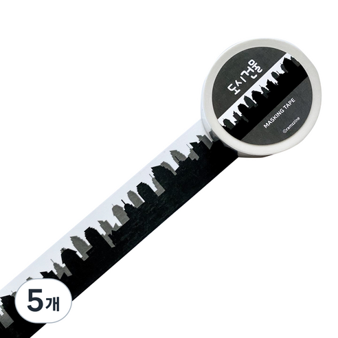 람찌네소품샵 도시건물 마스킹테이프 25mm, 혼합색상, 5개