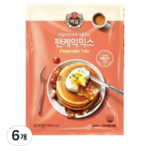 백설 팬케익믹스, 400g, 6개