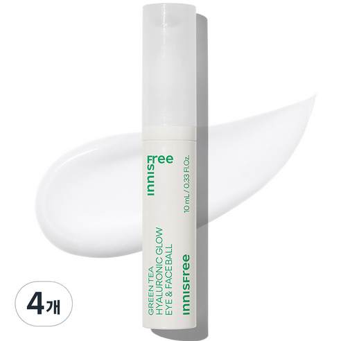 이니스프리 그린티 히알루론산 글로우 아이 앤 페이스볼, 4개, 10ml