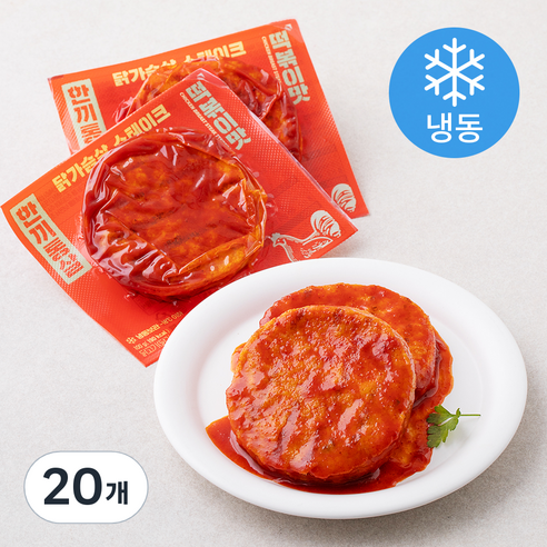 한끼통살 닭가슴살 스테이크 떡볶이맛 (냉동), 100g, 20개