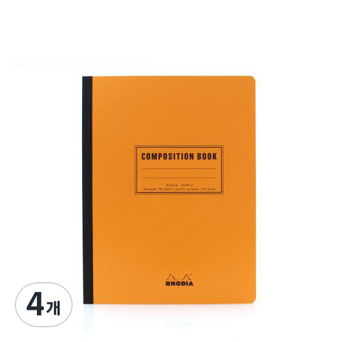 로디아 컴포지션 노트북 노트 B5 격자, 오렌지, 4개