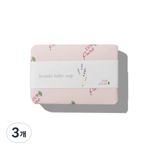 100%퓨어 라벤더 버터 솝, 127g, 3개