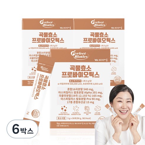 퍼펙트바이오틱스 곡물효소 프로바이오틱스, 90g, 6박스