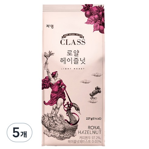 쟈뎅 클래스 로얄 헤이즐넛 원두커피, 분쇄, 227g, 5개