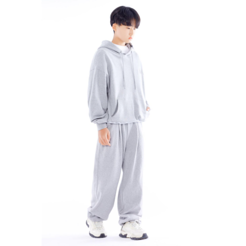 國中 時尚 男孩 女孩 普通 服裝 上衣 兜帽 T恤 國中