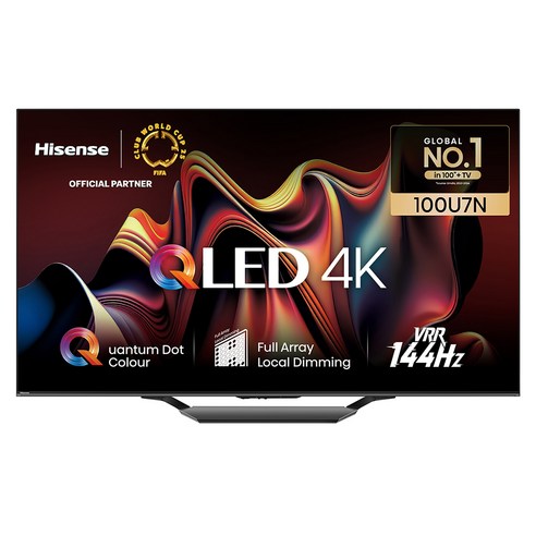 HISENSE 4K UHD QLED 안드로이드12 스마트TV, 253cm(100인치), 100U7N, 스탠드형, 방문설치