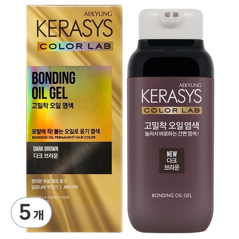 케라시스 고밀착 오일 염모제, 다크브라운, 5개
