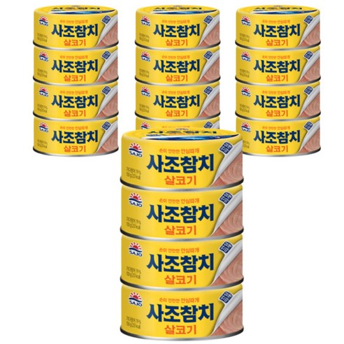 참치캔  사조참치 살코기 안심따개, 100g, 16개
